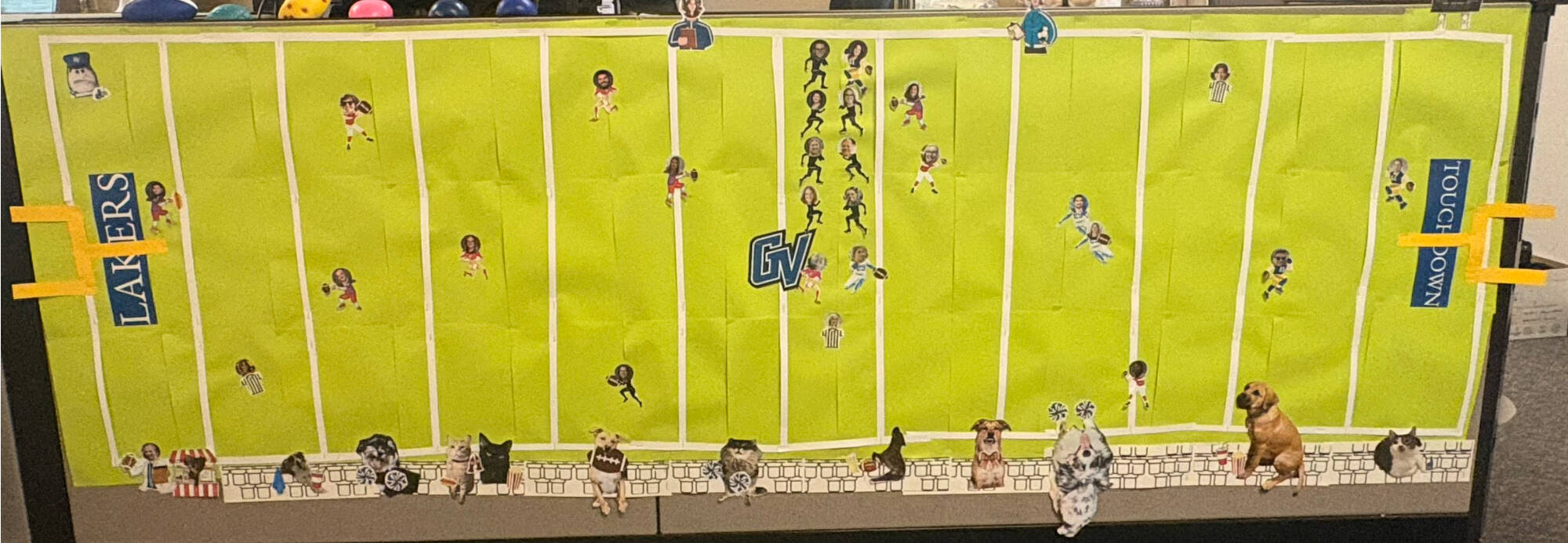 Photo of homecoming decoration football field